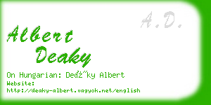 albert deaky business card